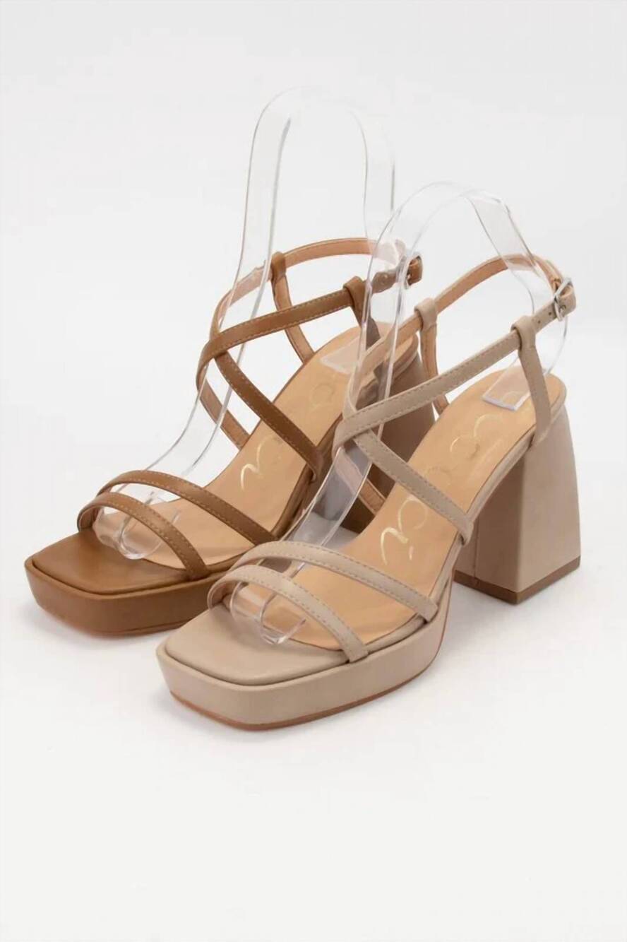 NEW CCOCCI women's madison chunky platform heel in natural